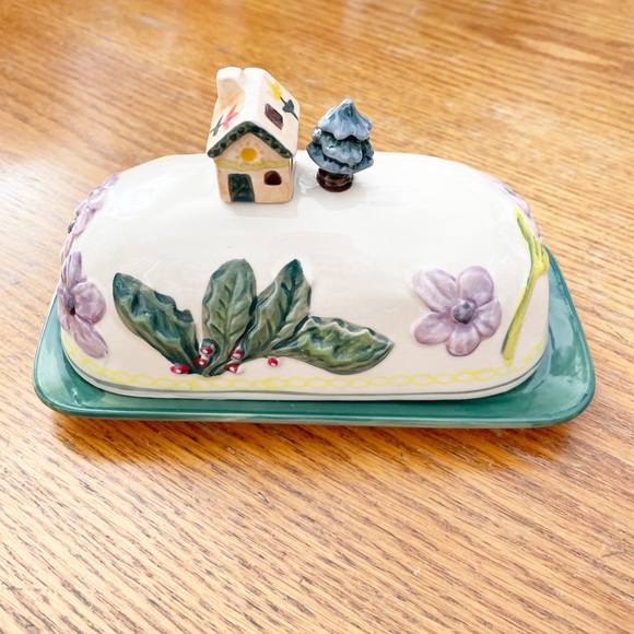 NEW Anthropologie Nathalie Lete Cottage Butter Dish Holiday Christmas 2021 - Picture 2 of 6